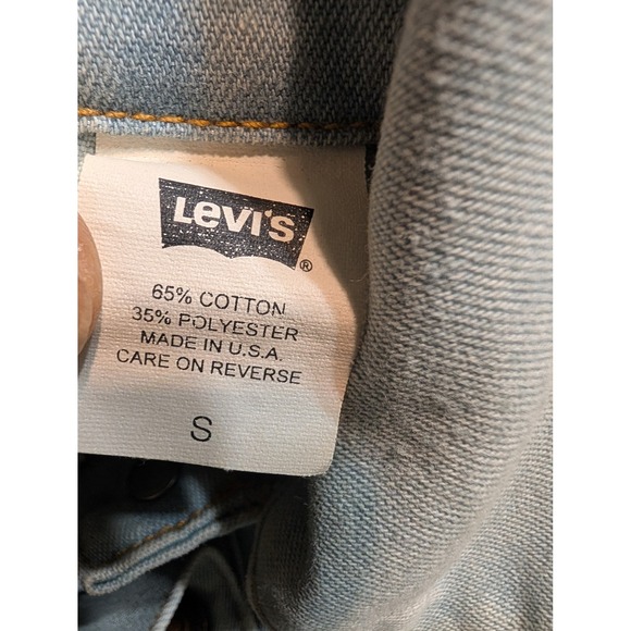 Levi's Red Tab Denim Jacket Light Wash Distressed  Made in USA Size S READ - Picture 6 of 10